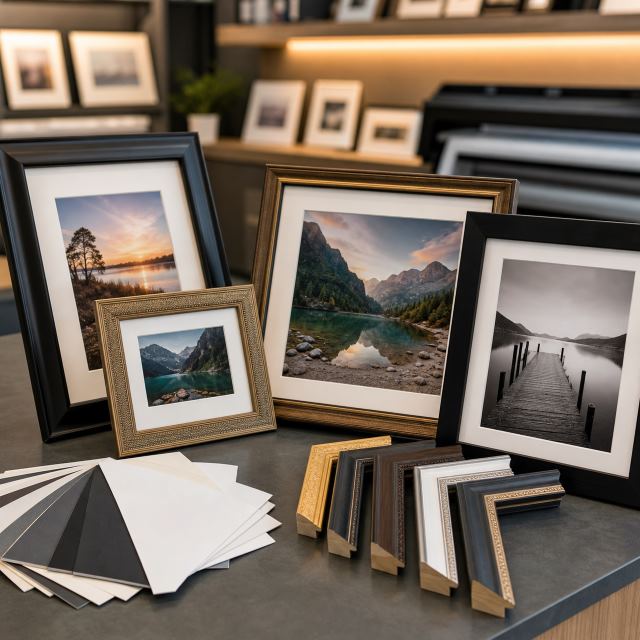 Framed photo prints and frame design samples