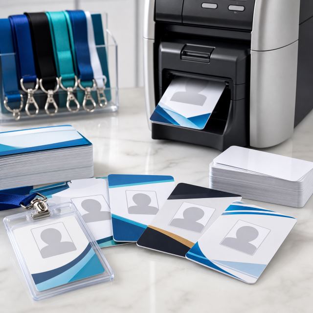 Glossy PVC card samples and card printing equipment